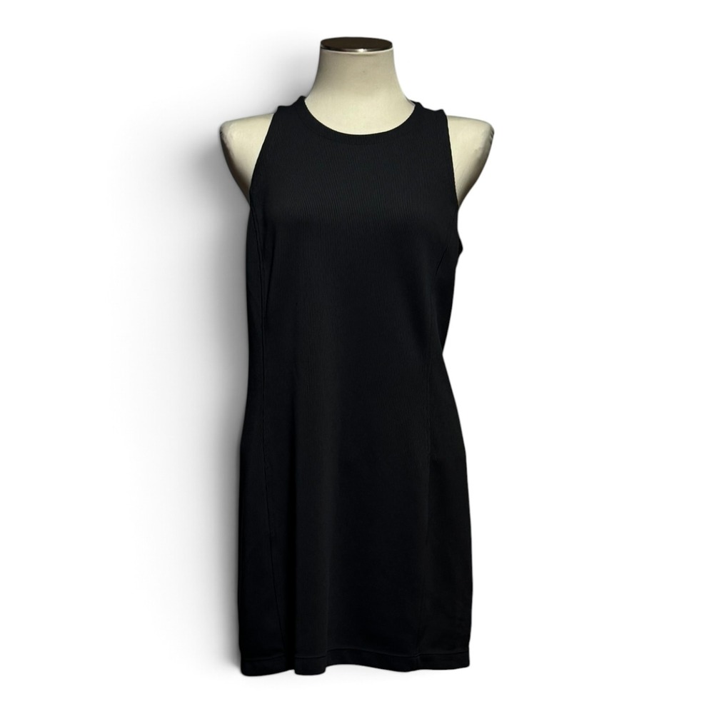 Athleta Seasoft Rib Mini Tank Dress Sleeveless Ribbed Gray Large